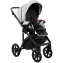 Детская коляска Roan Bass Next Кожа 2.0 3 в 1 с автокреслом Tutis Elo Lux EduSky Black BNL/70/2 Island Stone /Black/ руч.Коричневый