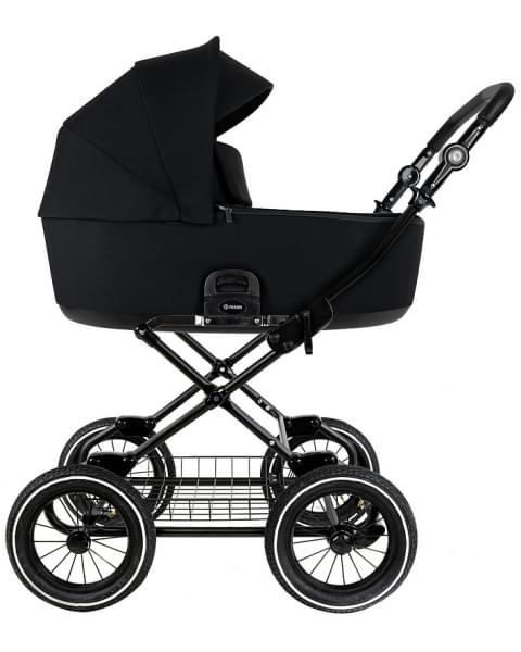 Детская коляска Roan Bass Next Classic 2.0 d12 3 в 1 с автокреслом Tutis Elo Lux EduSky Black BNC/85/2 Caviar/Black/руч.Cappuccino