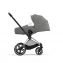 Коляска прогулочная Cybex Priam IV шасси Chrome Black, Soho Grey (Серый)