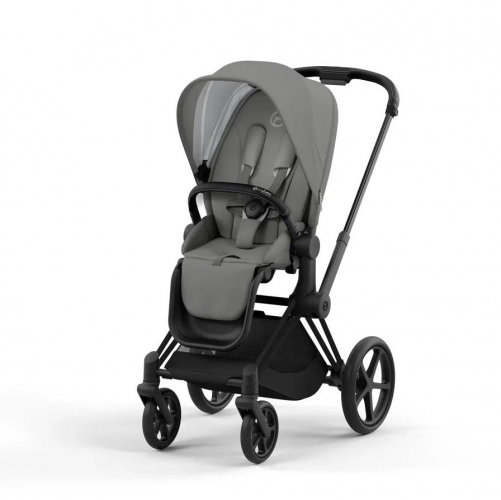 Коляска прогулочная Cybex Priam IV шасси Matt Black, Soho Grey (Серый)