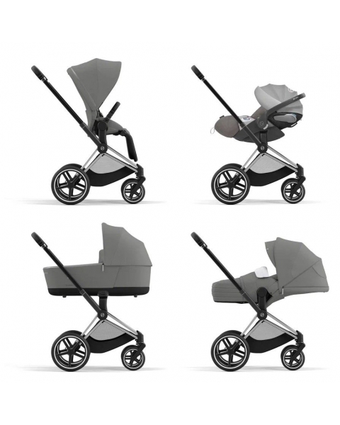 Коляска прогулочная Cybex Priam IV шасси Matt Black, Soho Grey (Серый)