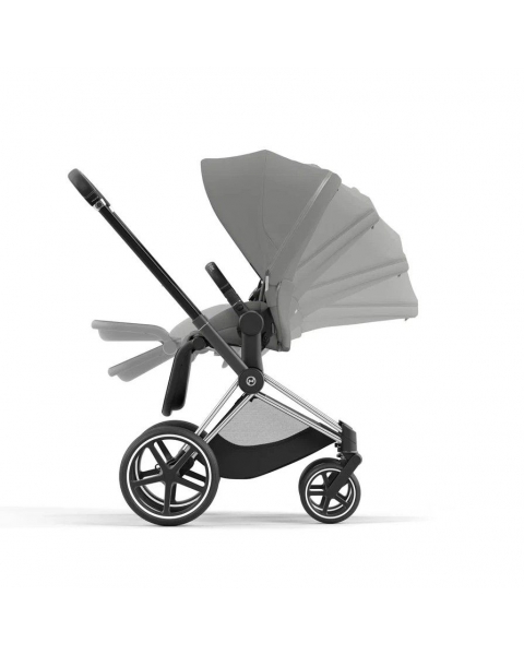 Коляска прогулочная Cybex Priam IV шасси Matt Black, Soho Grey (Серый)