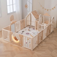 Манеж UNIX Kids DeLuxe House Camel, 180 x 200 см с игровыми аксессуарами