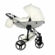 Коляска 2 в 1 Junama Diamond Mirror Satin V2, JDMSv2-04 (Белый / Матовое серебро / Рама матовое серебро)