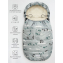 Конверт зимний меховой Amarobaby Snowy Travel, Пингвины / Cерый, 105 см
