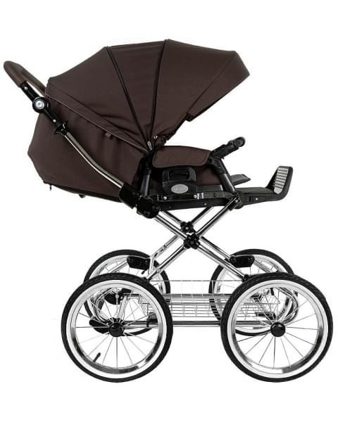 Детская коляска Roan Bass Next Classic 2.0 d14 3 в 1 с автокреслом Tutis Elo Lux EduSky Black BSNC/93/2 Turkish Coffe/Black/руч.Cappuccino