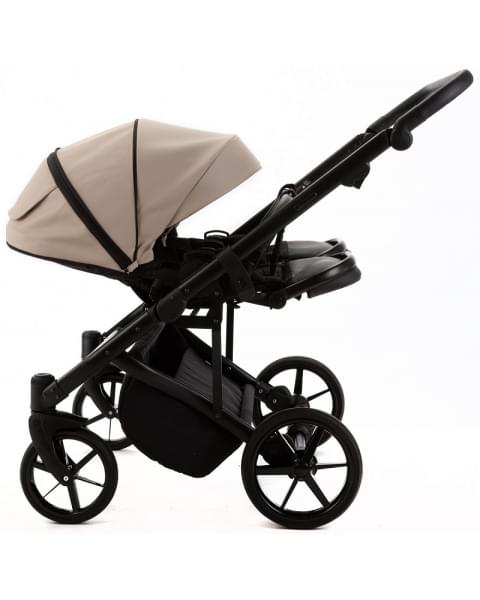 Детская коляска для двойни Adamex Leo Duo Deluxe 2 в 1 DUO-SA7 (СВ.БЕЖЕВАЯ КОЖА)