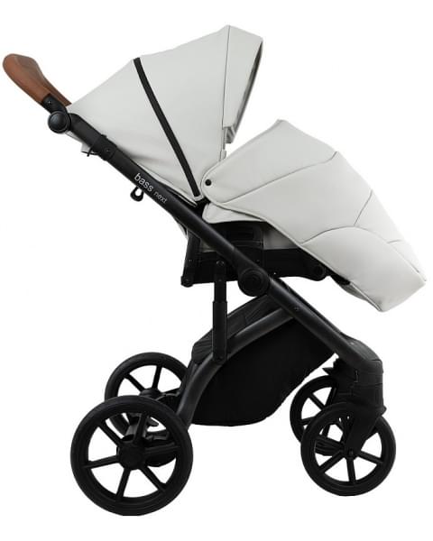 Детская коляска Roan Bass Next Кожа 2.0 3 в 1 с автокреслом Tutis Elo Lux EduSky Black BNL/70/2 Island Stone /Black/ руч.Коричневый