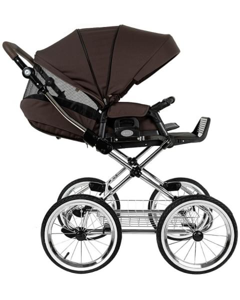 Детская коляска Roan Bass Next Classic 2.0 d14 3 в 1 с автокреслом Tutis Elo Lux EduSky Black BSNC/93/2 Turkish Coffe/Black/руч.Cappuccino