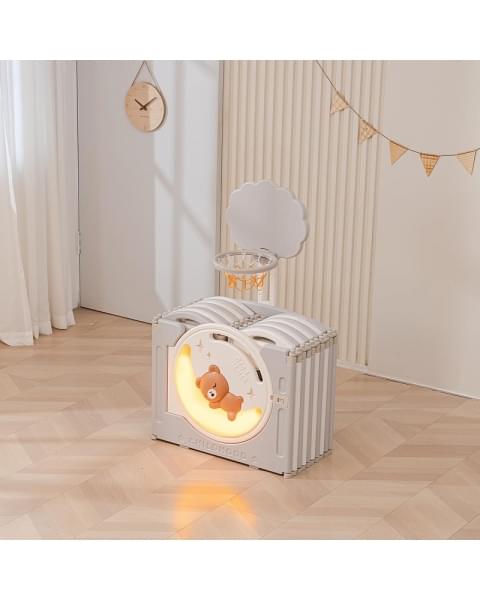 Манеж UNIX Kids DeLuxe Grey,180 x 200 см с игровыми аксессуарами