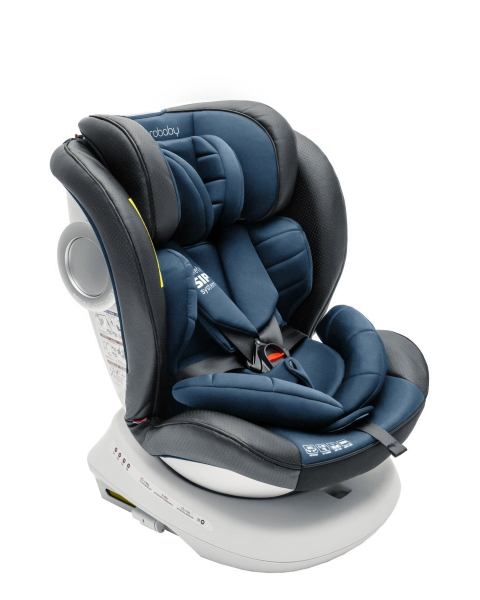 Автокресло детское AMAROBABY CHAMPION, Isofix класс D, группа 0+/1/2/3, (серый/синий)