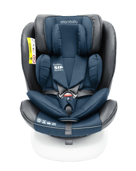 Автокресло детское AMAROBABY CHAMPION, Isofix класс D, группа 0+/1/2/3, (серый/синий)