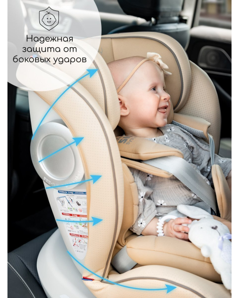 Автокресло детское AMAROBABY CHAMPION, Isofix класс D, группа 0+/1/2/3, (серый/синий)