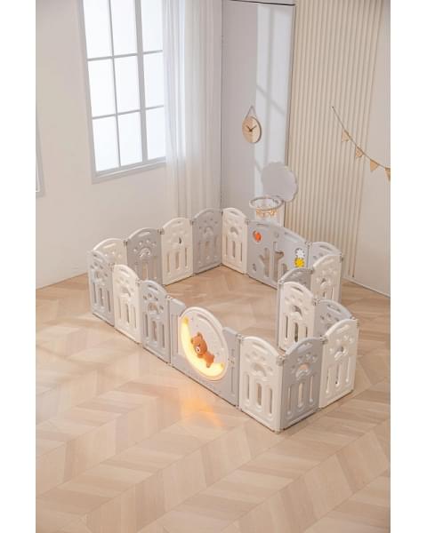 Манеж UNIX Kids DeLuxe Grey,180 x 200 см с игровыми аксессуарами