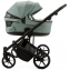 Детская коляска для двойни Adamex Leo Duo Deluxe 2 в 1 DUO-SA20 (СЕРО-ЗЕЛЁНАЯ КОЖА)
