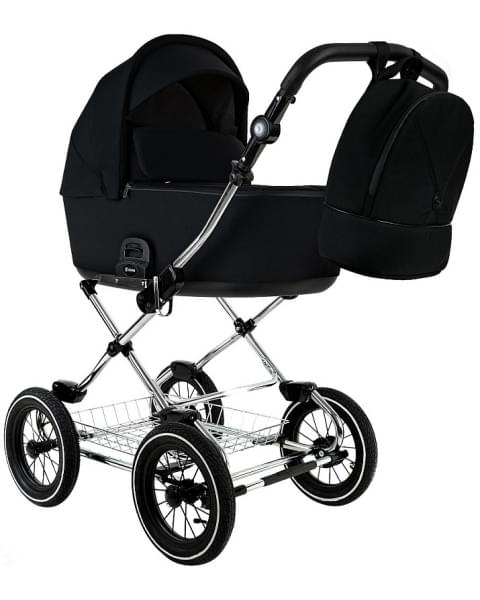 Детская коляска Roan Bass Next Classic 2.0 d12 3 в 1 с автокреслом Tutis Elo Lux EduSky Black BNC/85/2 Caviar/Black/руч.Cappuccino