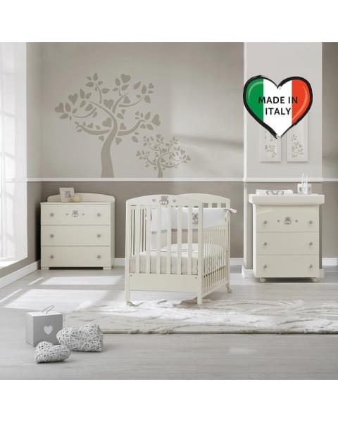 Пеленальный комод Erbesi Charly 3 ящика слоновая кость