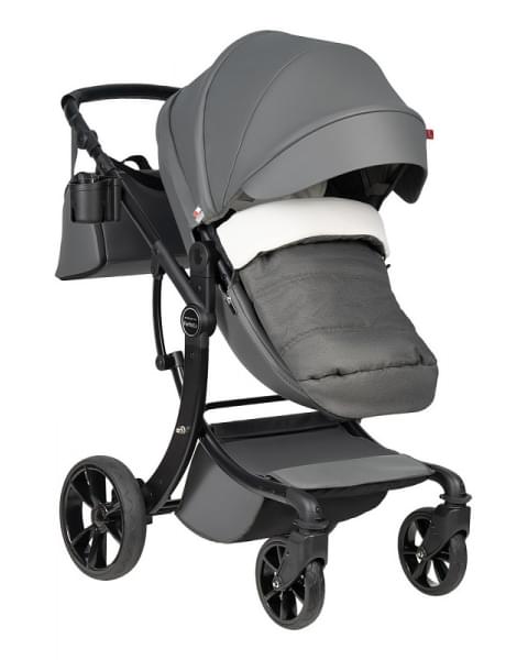Детская коляска трансформер Farfello Aimile PRO темно-серый A5-6 экокожа
