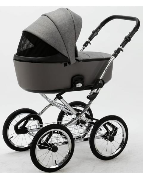 Детская коляска Adamex Porto Retro 3 в 1 PO-PS05 (Т.СЕР+Т.СЕР.КОЖА)