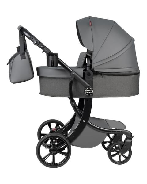 Детская коляска трансформер Farfello Aimile PRO темно-серый A5-6 экокожа