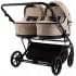 Детская коляска для двойни Adamex Leo Duo Deluxe 2 в 1 DUO-SA7 (СВ.БЕЖЕВАЯ КОЖА)