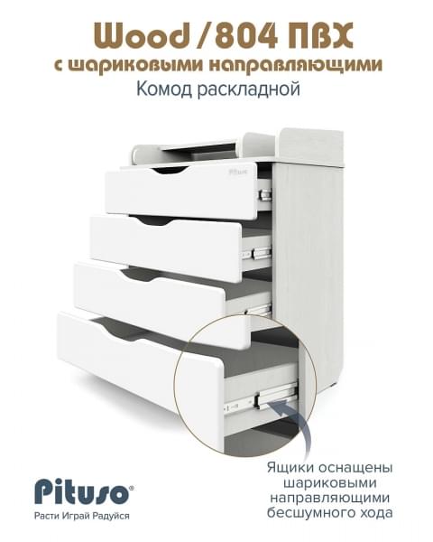 Детский пеленальный комод Pituso Wood 804 Ясень Тронхейм