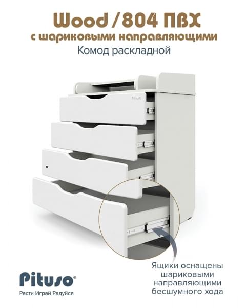 Детский пеленальный комод Pituso Wood 804 Ясень Тронхейм