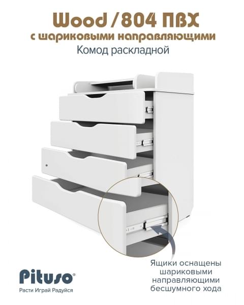 Детский пеленальный комод Pituso Wood 804 Ясень Тронхейм