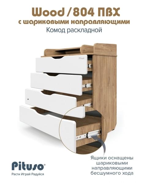 Детский пеленальный комод Pituso Wood 804 Ясень Тронхейм