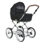 ROAN Коляска 2 в1 Bass Next Classic короб + прогулка Black /Chrome/d14/руч.Коричневый (2места)