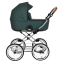 ROAN Коляска 2 в1 Bass Next Classic короб + прогулка Black /Chrome/d14/руч.Коричневый (2места)