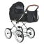 ROAN Коляска 2 в1 Bass Next Classic короб + прогулка Black /Chrome/d14/руч.Коричневый (2места)