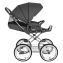 ROAN Коляска 2 в1 Bass Next Classic короб + прогулка Black /Chrome/d14/руч.Коричневый (2места)