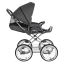 ROAN Коляска 2 в1 Bass Next Classic короб + прогулка Black /Chrome/d14/руч.Коричневый (2места)