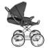ROAN Коляска 2 в1 Bass Next Classic короб + прогулка Black /Chrome/d14/руч.Коричневый (2места)