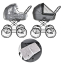 ROAN Коляска 2 в1 Bass Next Classic короб + прогулка Black /Chrome/d14/руч.Коричневый (2места)