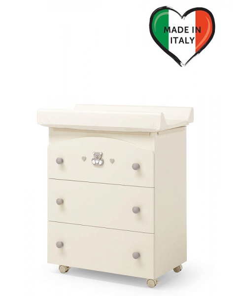 Пеленальный комод Erbesi Charly 3 ящика слоновая кость