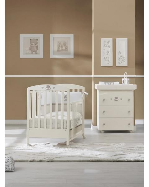 Пеленальный комод Erbesi Charly 3 ящика слоновая кость