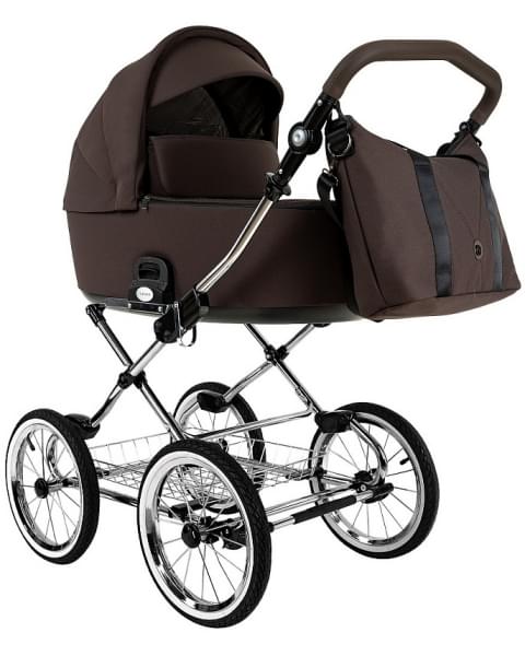 Детская коляска Roan Bass Next Classic 2.0 d14 3 в 1 с автокреслом Tutis Elo Lux EduSky Black BSNC/93/2 Turkish Coffe/Black/руч.Cappuccino