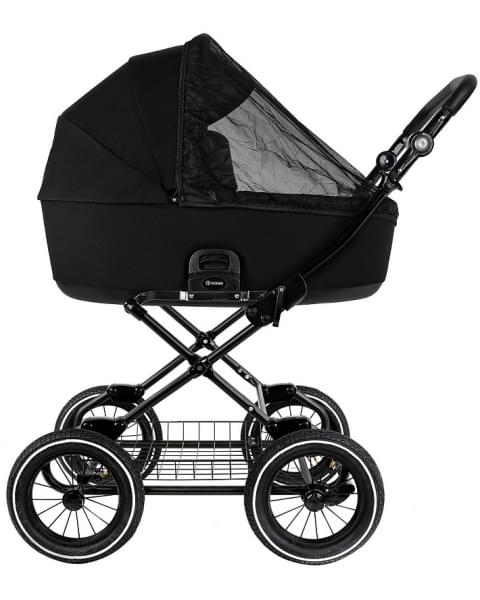 Детская коляска Roan Bass Next Classic 2.0 d12 3 в 1 с автокреслом Tutis Elo Lux EduSky Black BNC/85/2 Caviar/Black/руч.Cappuccino