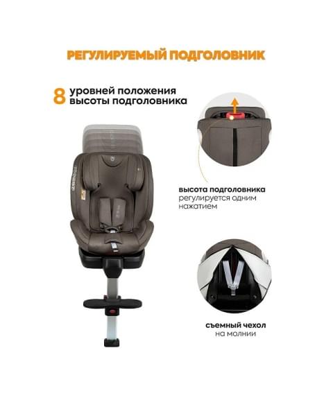 Автокресло Jovola Jet 8.0 Isofix бежевый-коричневый