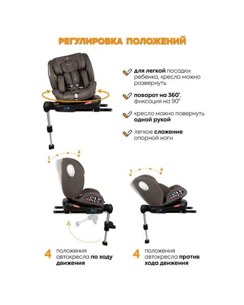 Автокресло Jovola Jet 8.0 Isofix бежевый-коричневый