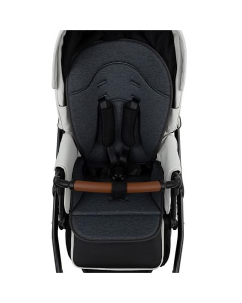 Детская коляска Roan Bass Next Кожа 2.0 3 в 1 с автокреслом Tutis Elo Lux EduSky Black BNL/70/2 Island Stone /Black/ руч.Коричневый