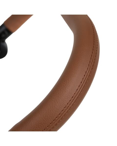 Детская коляска Roan Bass Next Кожа 2.0 3 в 1 с автокреслом Tutis Elo Lux EduSky Black BNL/70/2 Island Stone /Black/ руч.Коричневый