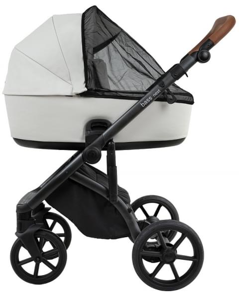 Детская коляска Roan Bass Next Кожа 2.0 3 в 1 с автокреслом Tutis Elo Lux EduSky Black BNL/70/2 Island Stone /Black/ руч.Коричневый