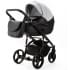 Детская коляска Adamex Lanti Deluxe 2 в 1 LN-SD107 (СВ.СЕР.КОЖА + ЧЕРН. КОЖА)