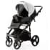 Детская коляска Adamex Lanti Deluxe 2 в 1 LN-SD107 (СВ.СЕР.КОЖА + ЧЕРН. КОЖА)
