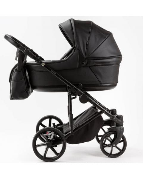 Детская коляска Adamex Locco Light Deluxe 3 в 1 LL-SA02 (ЧЕРН.КОЖА)