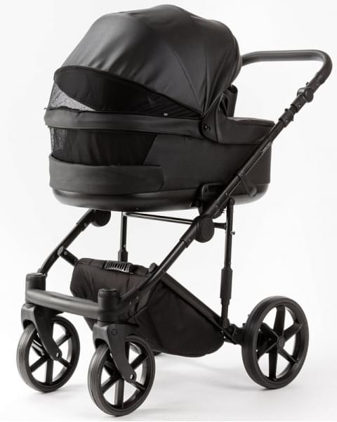 Детская коляска Adamex Locco Light Deluxe 3 в 1 LL-SA02 (ЧЕРН.КОЖА)