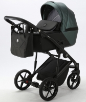 Детская коляска Adamex Mobi Deluxe 2 в 1 M-SD07 (ТЕМНО-ЗЕЛЕНЫЙ ПЕРЛ+ЧЕРН.КОЖА)